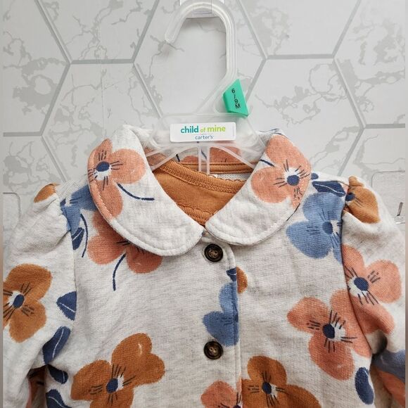 Carter's Child of Mine Baby Girl Floral Cardigan Outfit Set, 3-Piece, Size 6-9 m - Picture 3 of 8